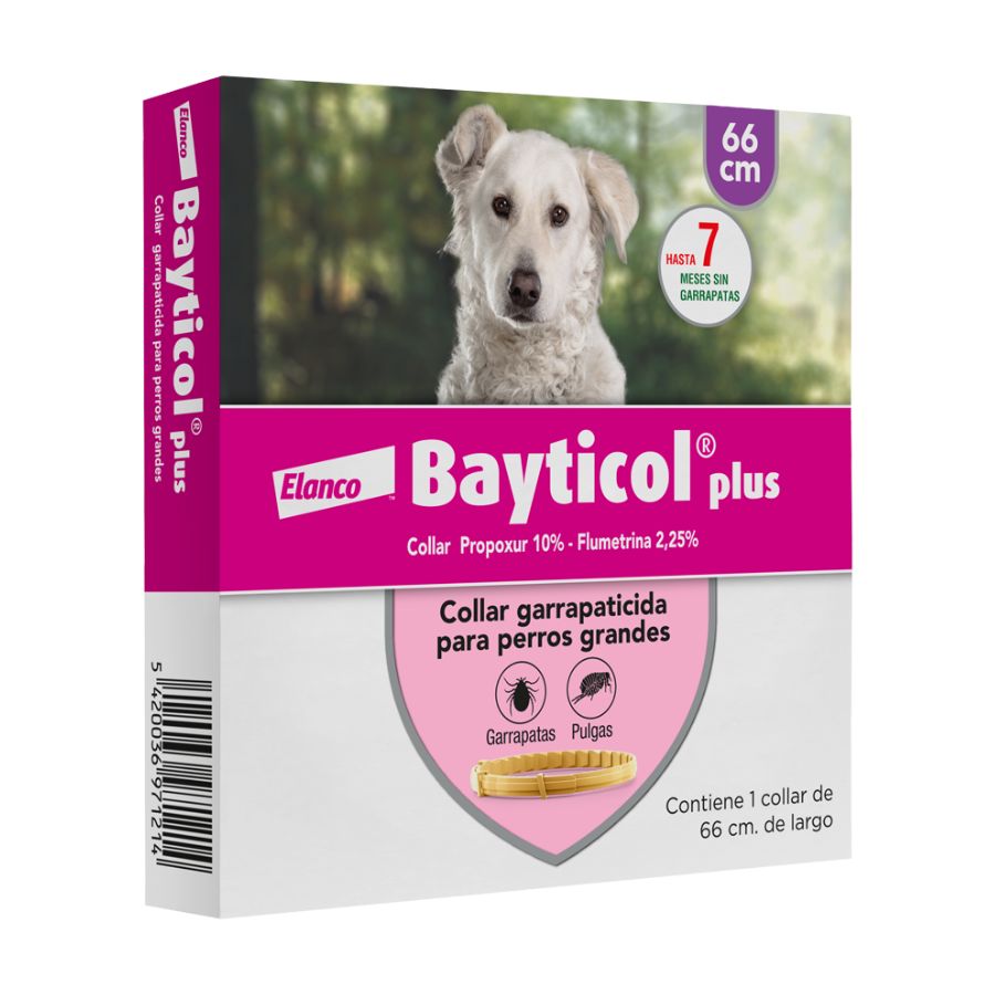 Desparasitante para perros Bayticol collar plus tamaño grande 66cm